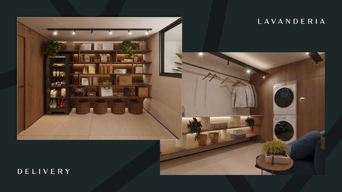 Espaço delivery e lavanderia compartilhada do Vicenzo Residencial