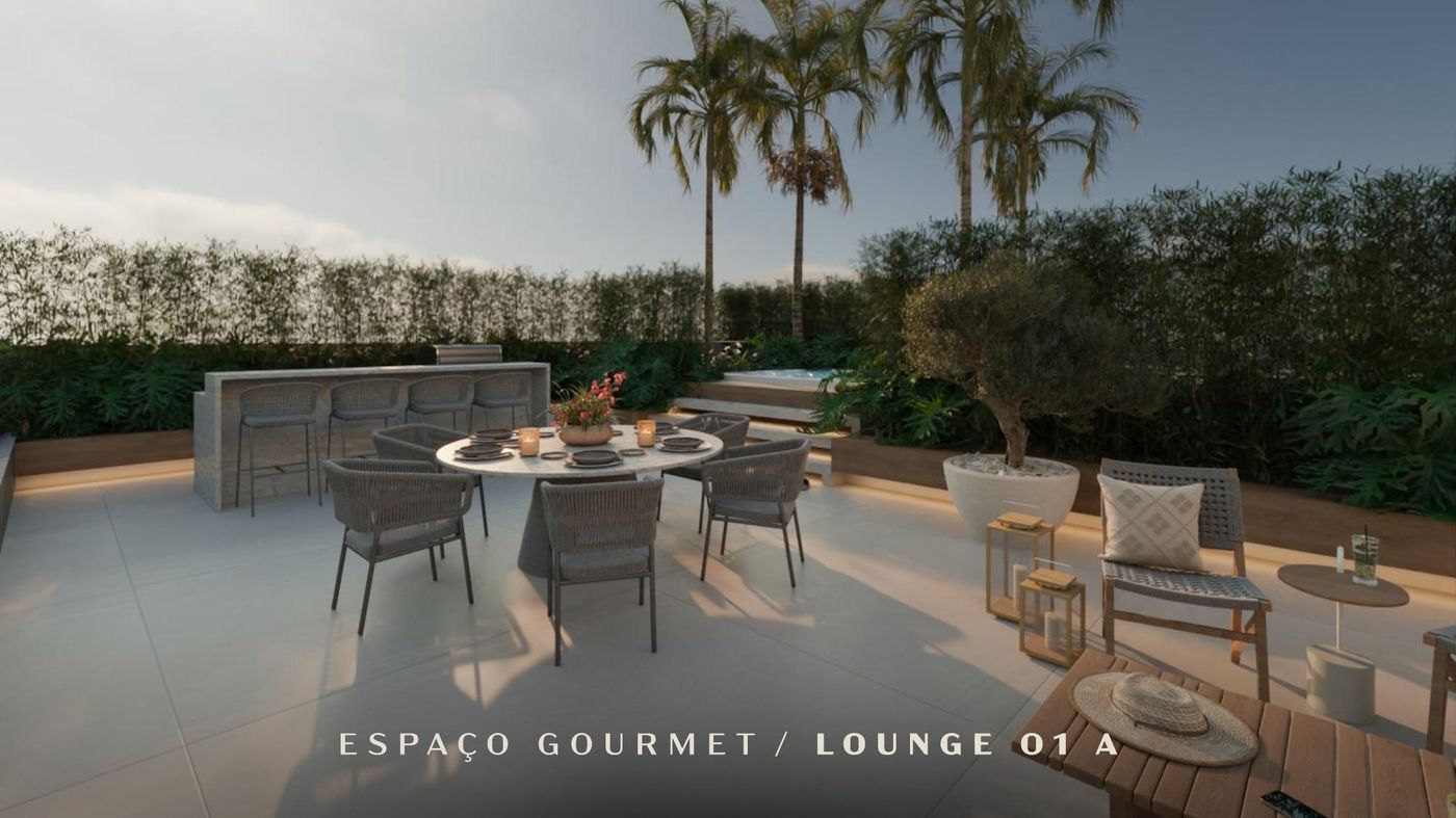 Lounge gourmet na cobertura do Vicenzo Residencial
